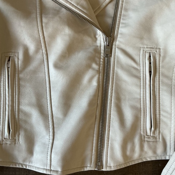 Abercrombie & Fitch Women's Vegan Leather Biker Jacket Size Large - Picture 5 of 11